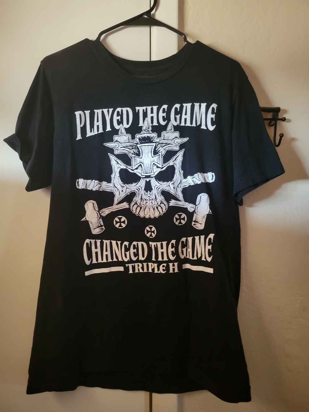 Black Graphic Tee - Played The Game Design. Triple H